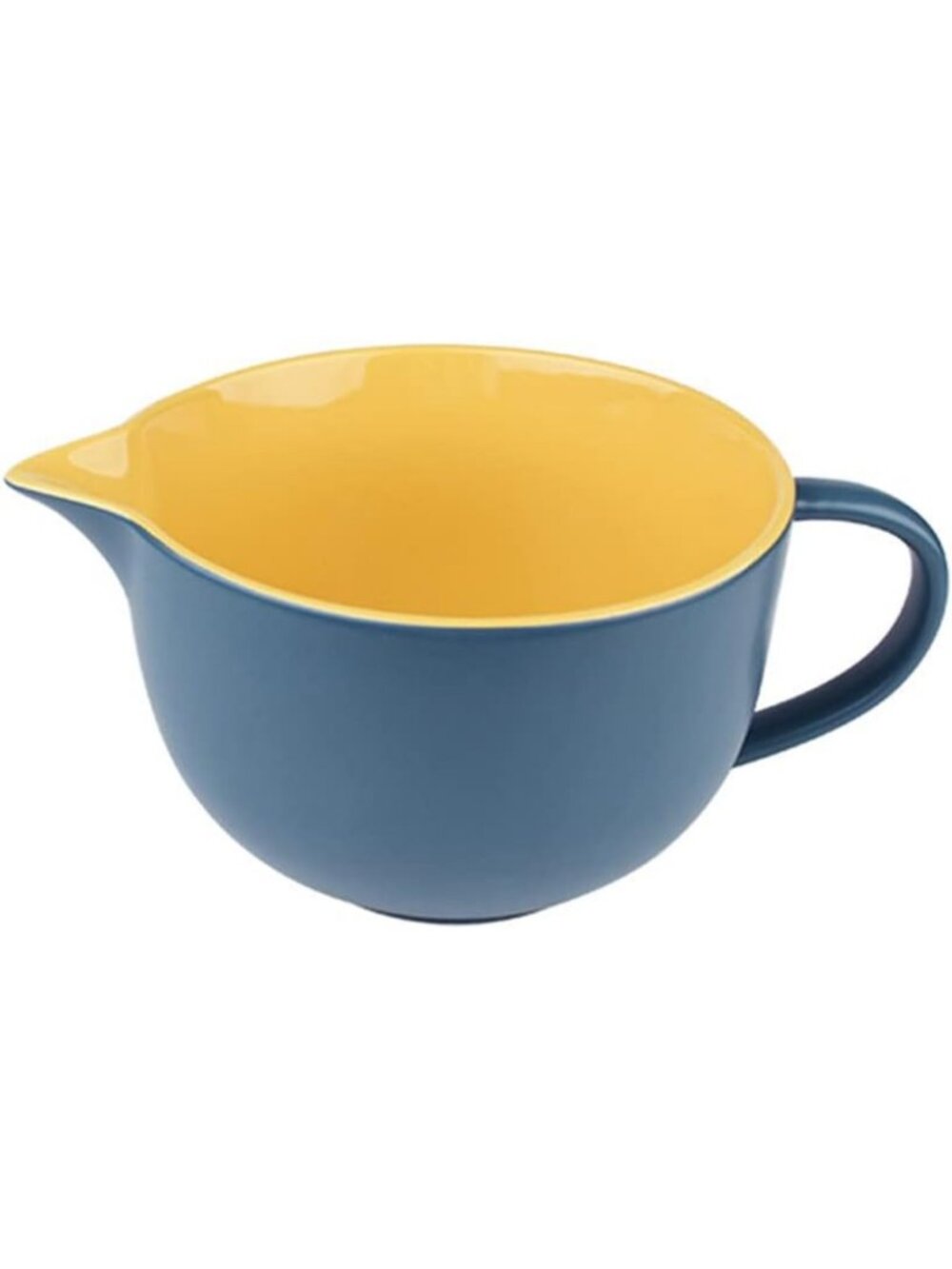 Large 1 Quart Ceramic Mixing Bowl with Pouring Spout & Handle - Colorful Kitchen